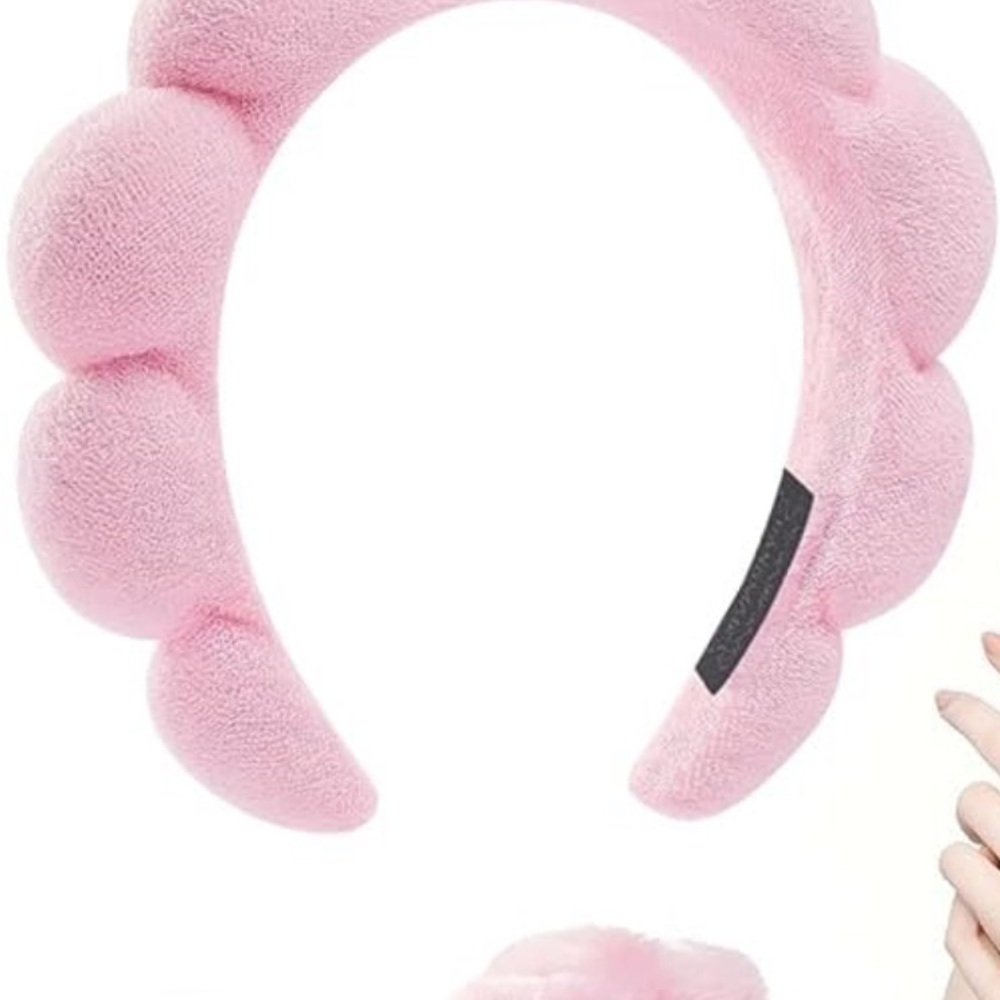 Pink Plush Headband and Scrunchies Set - Picture 2 of 3